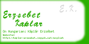 erzsebet kaplar business card