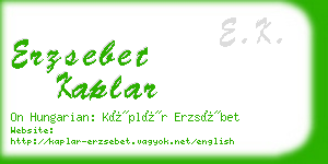 erzsebet kaplar business card